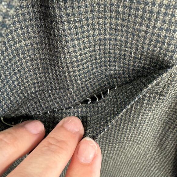 Light Academia Blazer Size 48L Oscar de la Renta Men Gray Check Classic Fit READ - Picture 9 of 13